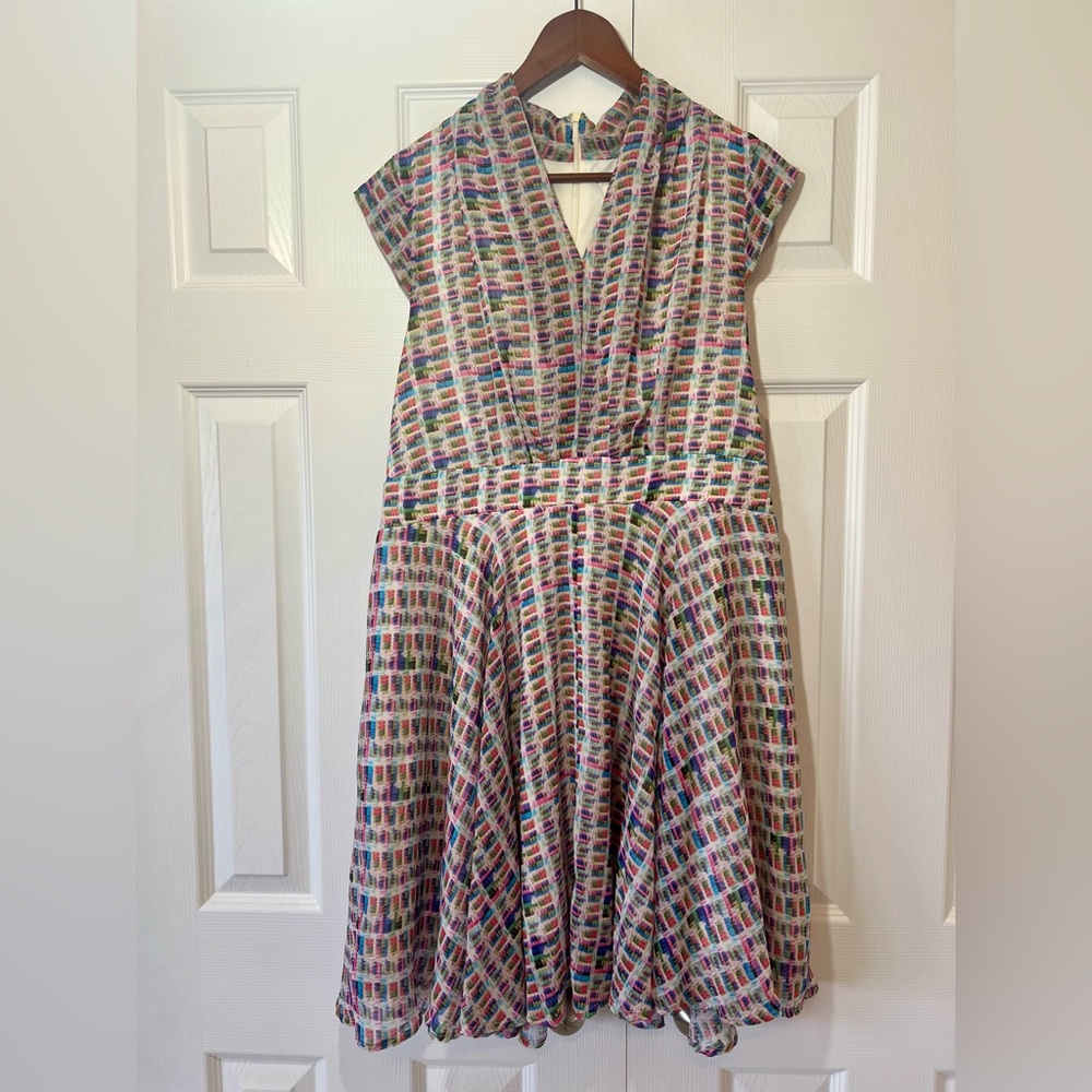 Ricki's Multicolor Geometric Fit-and-Flare Dress size 16